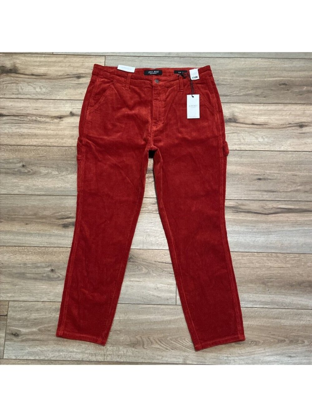 Judy Blue Rust Corduroy Jeans SZ 30 High Waist Slim Fit Carpenter Pants NWT